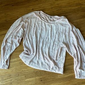 Baby pink free people throw over sweater